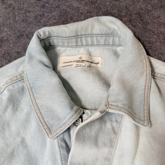 Golden Goose Deluxe Brand Lightwash Denim Cotton Jacket Made in Italy Size Med - Picture 3 of 11